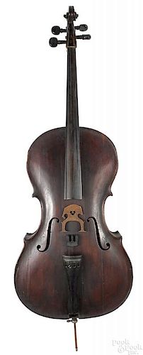 Important American maple cello, dated 1763