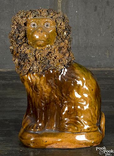Wagner Pottery redware spaniel, 19th c.