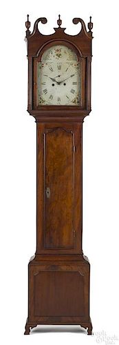 Mid-Atlantic Federal mahogany tall case clock
