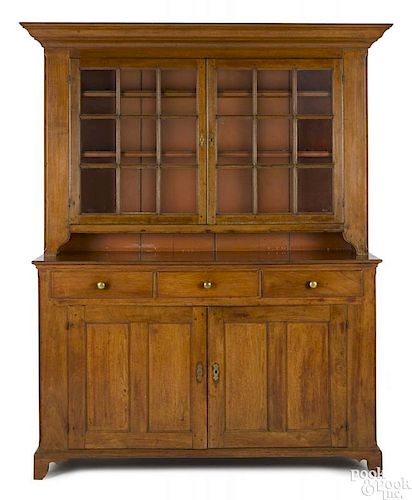 Pennsylvania walnut Dutch cupboard, ca. 1810