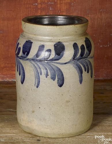 Philadelphia Remmey stoneware crock, 19th c.