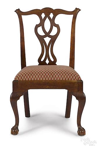 Mid Atlantic Chippendale walnut dining chair