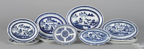 Chinese export porcelain oval trays