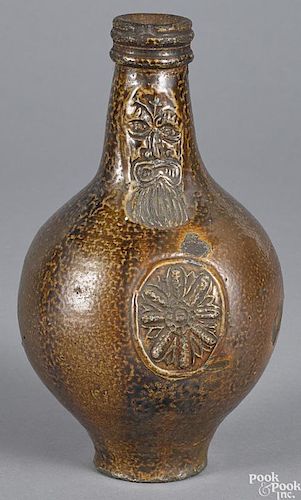 German stoneware bellarmine jug, 17th c.