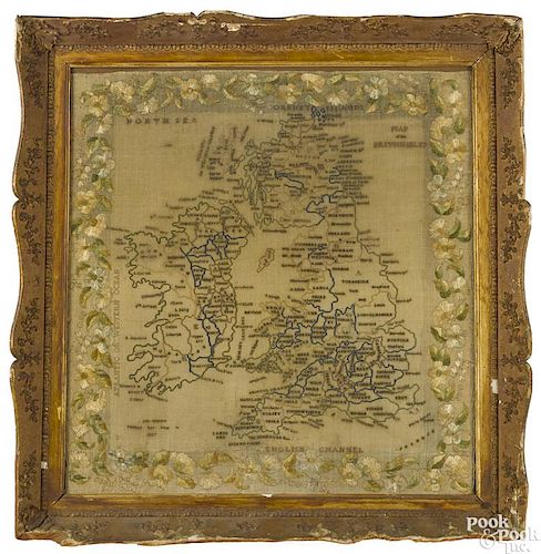 Large embroidered Map of the British Isles