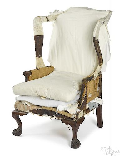 George III mahogany wing chair, ca.1770