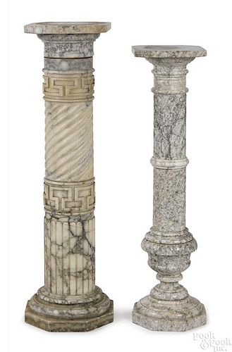 Two carved marble pedestals