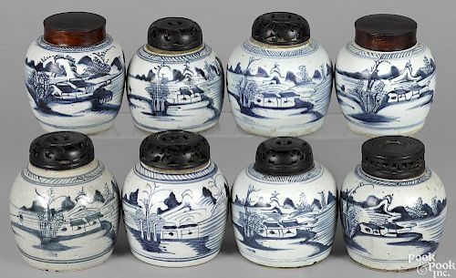 Eight Chinese export porcelain