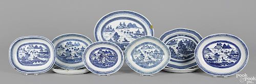Nine Chinese export porcelain Canton