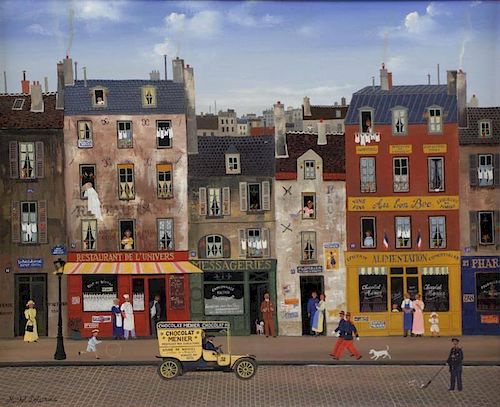 DELACROIX, Michel. Oil on Canvas. "Le Restaurant