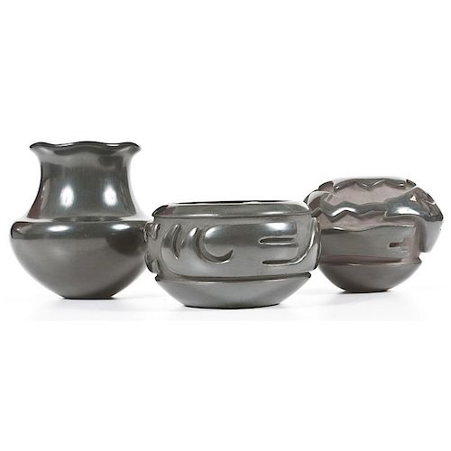 Santa Clara Blackware Pottery Jars