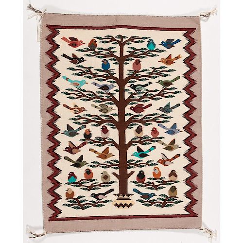 Angela Yazzie (Dine, 20th century) Navajo Tree of Life Weaving / Rug
