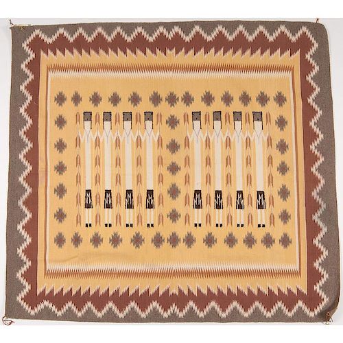 Vena Mann (Dine, 20th century) Navajo Yei Weaving / Rug