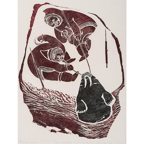 Juanisialuk (Inuit, 1917-1977) Stone Cut Print