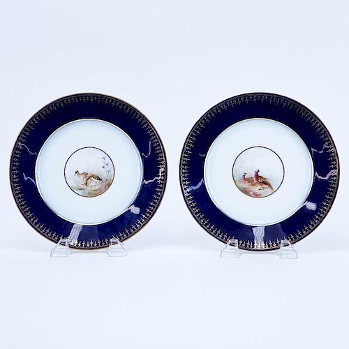 Two (2) French Limoges Porcelain Cabinet Plates