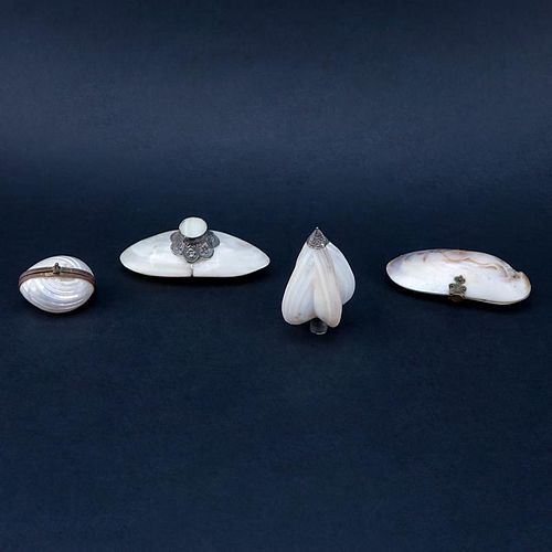 Collection of Four (4) Victorian Shell Boxes and Bottles