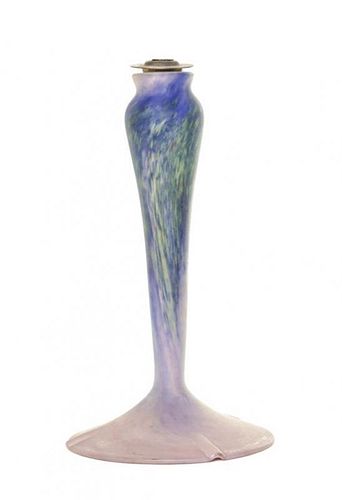 A Le Verre Francais Glass Lamp Base, Height 12 1/2 inches.
