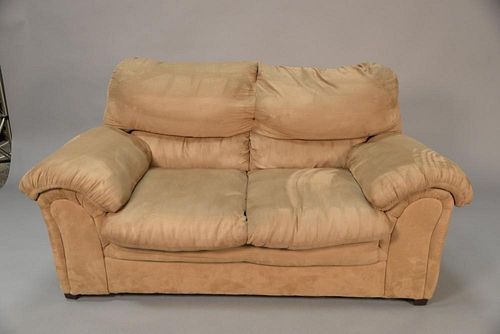 Contemporary upholstered sofa and loveseat