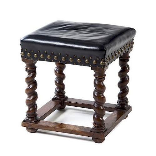 A Renaissance Revival Style Stool Width 18 inches.