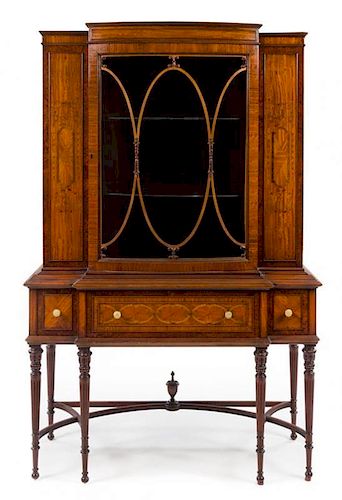 * A Louis XVI Style Dining Room Suite Height of china cabinet 64 3/8 inches.