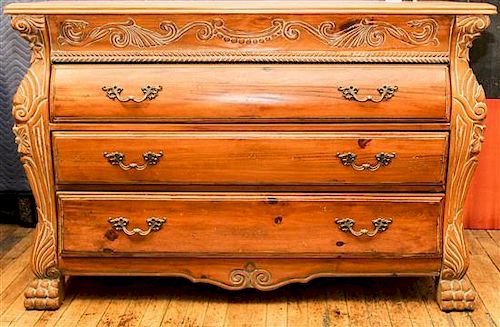 A French Provincial Style Chest of Drawers Height 34 x width 51 3/4 x depth 20 inches.