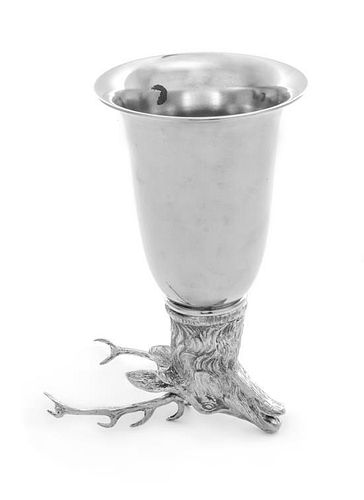 A Gucci Silver-Plate Stirrup Cup Height 8 inches.