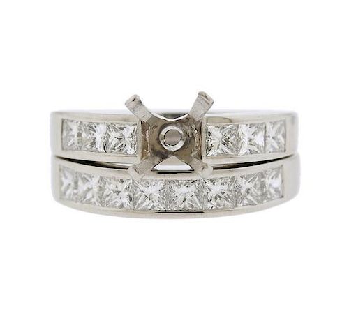 Jabel Platinum Diamond Wedding Engagement Ring Setting