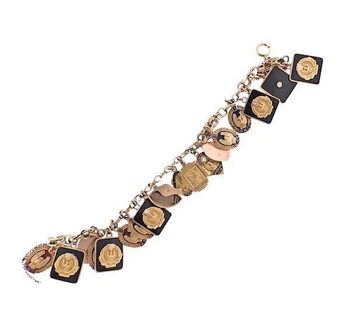 1960s Gold  Charm Bracelet