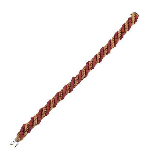 1960s 18k Gold Coral Rope Bracelet