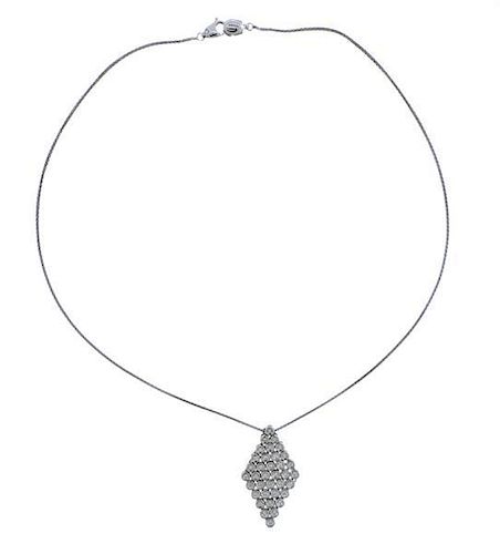 Damiani 18K Gold Diamond Rhombus Pendant Necklace