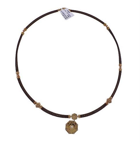 Charriol 18k Gold Bronze Diamond Necklace
