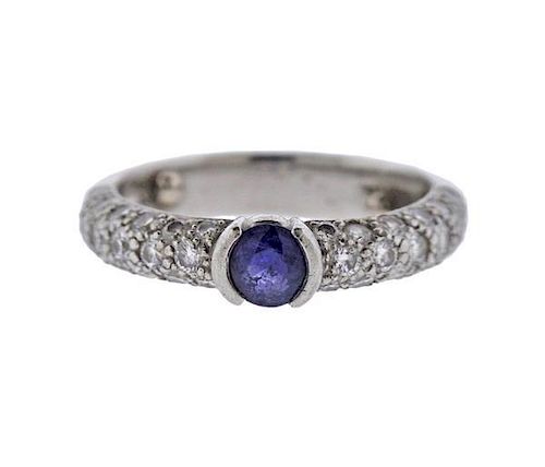 Tiffany &amp; Co Etoile Platinum Diamond Sapphire Ring