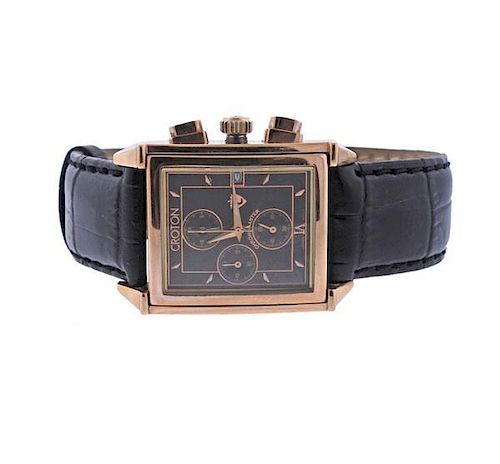 Croton Chronomaster Rose Tone Steel Watch