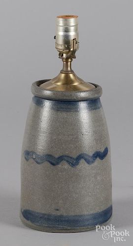 Western Pennsylvania stoneware table lamp, 19th c.
