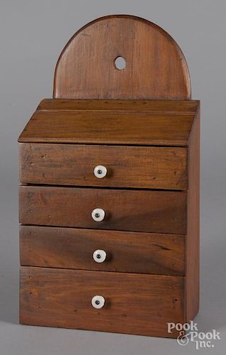 Pine hanging spice cabinet, ca. 1900.