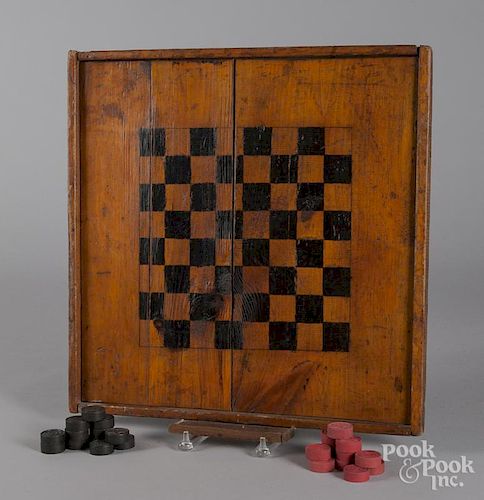 Pine gameboard, ca. 1900.