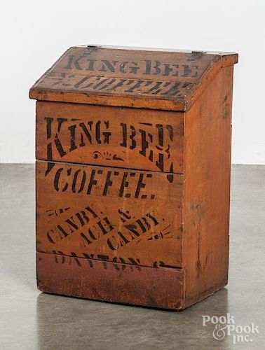 Painted King Bee Coffee bin