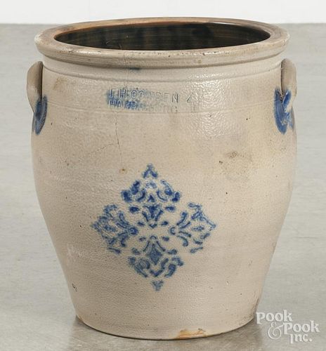 Pennsylvania four-gallon stoneware crock, 19th c.