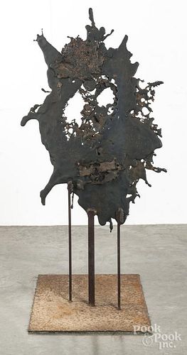 Abstract bronze sculpture, 48'' h.