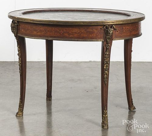 French marble top table with ormolu mounts