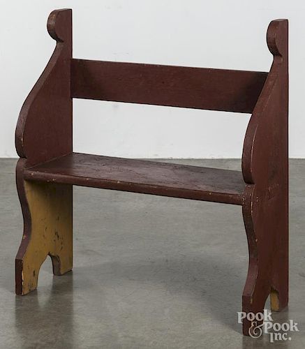 Painted bucket bench, 20th c.