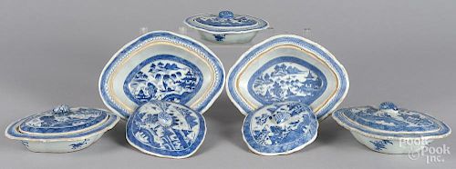 Five Chinese export porcelain Canton vegetables