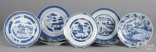 Ten Chinese export porcelain Canton plates