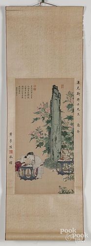 Two Oriental watercolor scrolls.