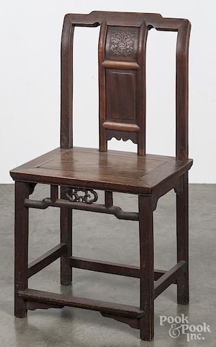 Chinese hardwood side chair.
