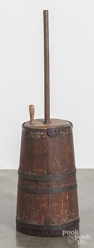 Staved butter churn, 19th c.