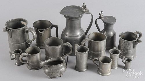Collection of Continental pewter tablewares