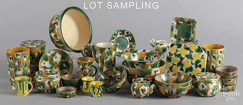 Collection of tortoiseshell glaze pottery, 19th c.