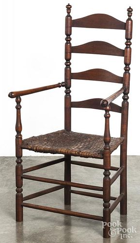 New England ladderback armchair, ca. 1800.
