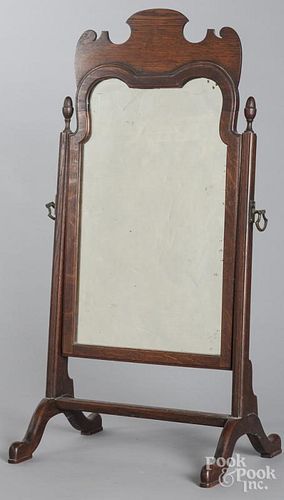 English mahogany shaving mirror, 19th c.